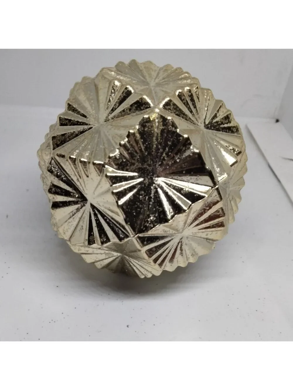 Shatterproof Gold Christmas Ornament Modern Prism Design